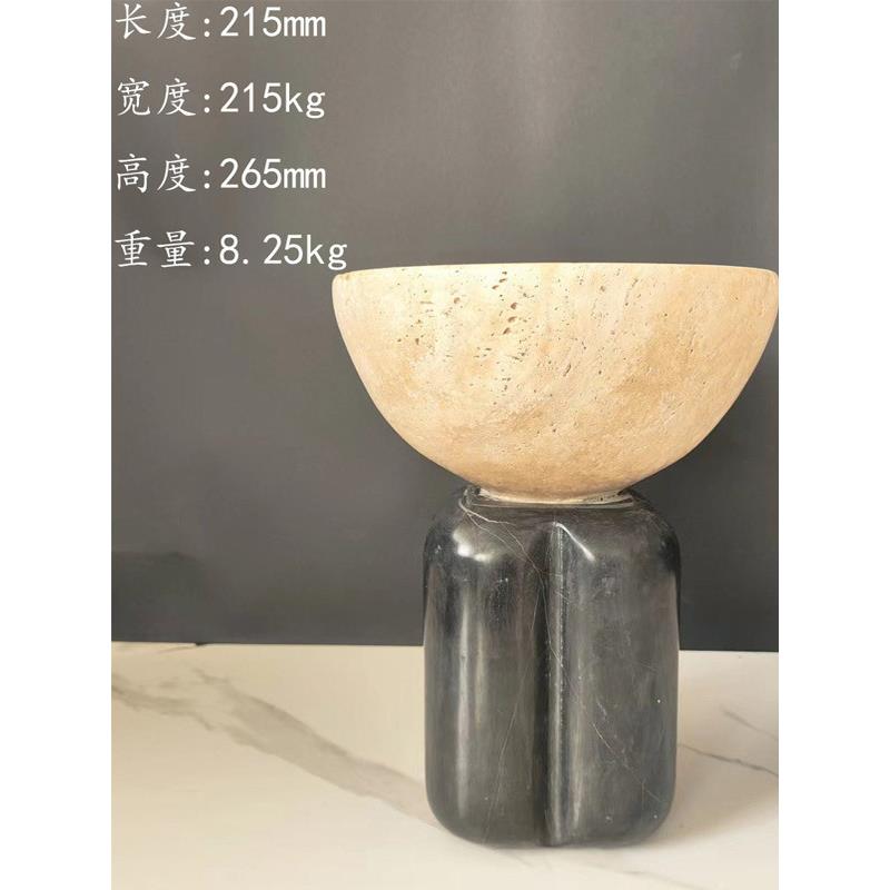 简约轻奢风客厅电视柜茶几玄关样板房酒店大理石果盘托盘摆件