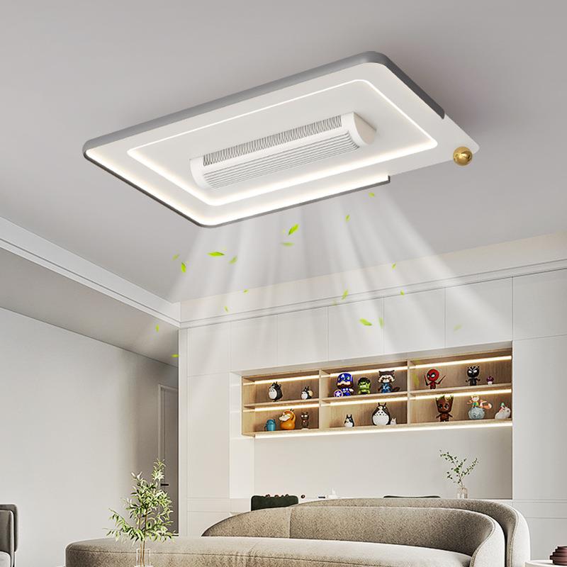 客厅滚筒式无叶风扇灯简约现代创意圆球卧室吸顶灯隐形静音电扇灯