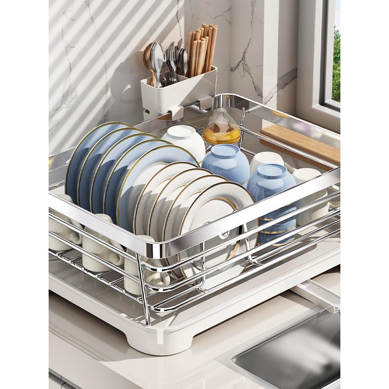碗盘沥水架碗架304不锈钢厨房沥水篮置物架放碗筷碟收纳架