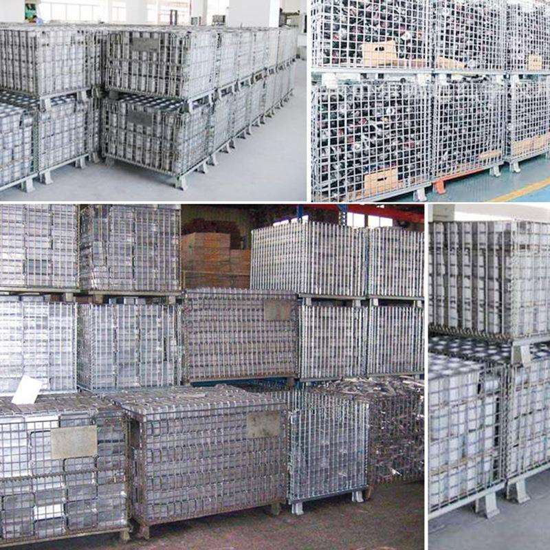 厂家直销折叠式重型仓储笼 铁框周转箱 收纳箱仓储货架