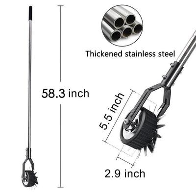 轮式旋转草坪修边机除草器手动草坪磨剪机 除杂草工具 Hand Edger