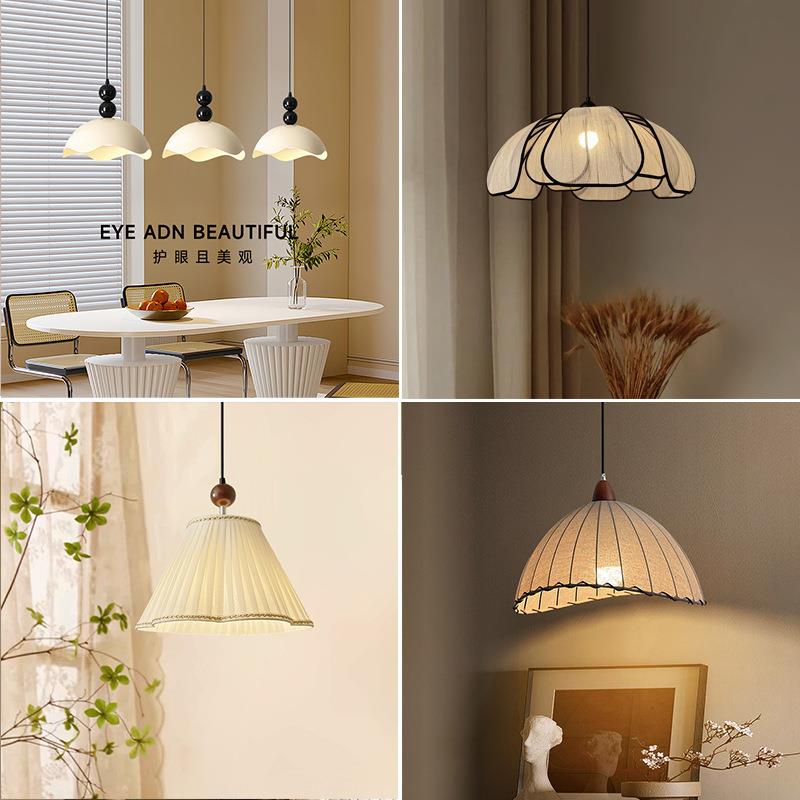 中古风花瓣餐厅卧室吊灯高级感奶油风装饰民宿卧室吧台氛围餐厅灯