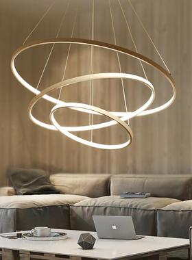 后现代loft吊灯具led餐厅客厅北欧风格网红黑色轻奢简约卧室圆形