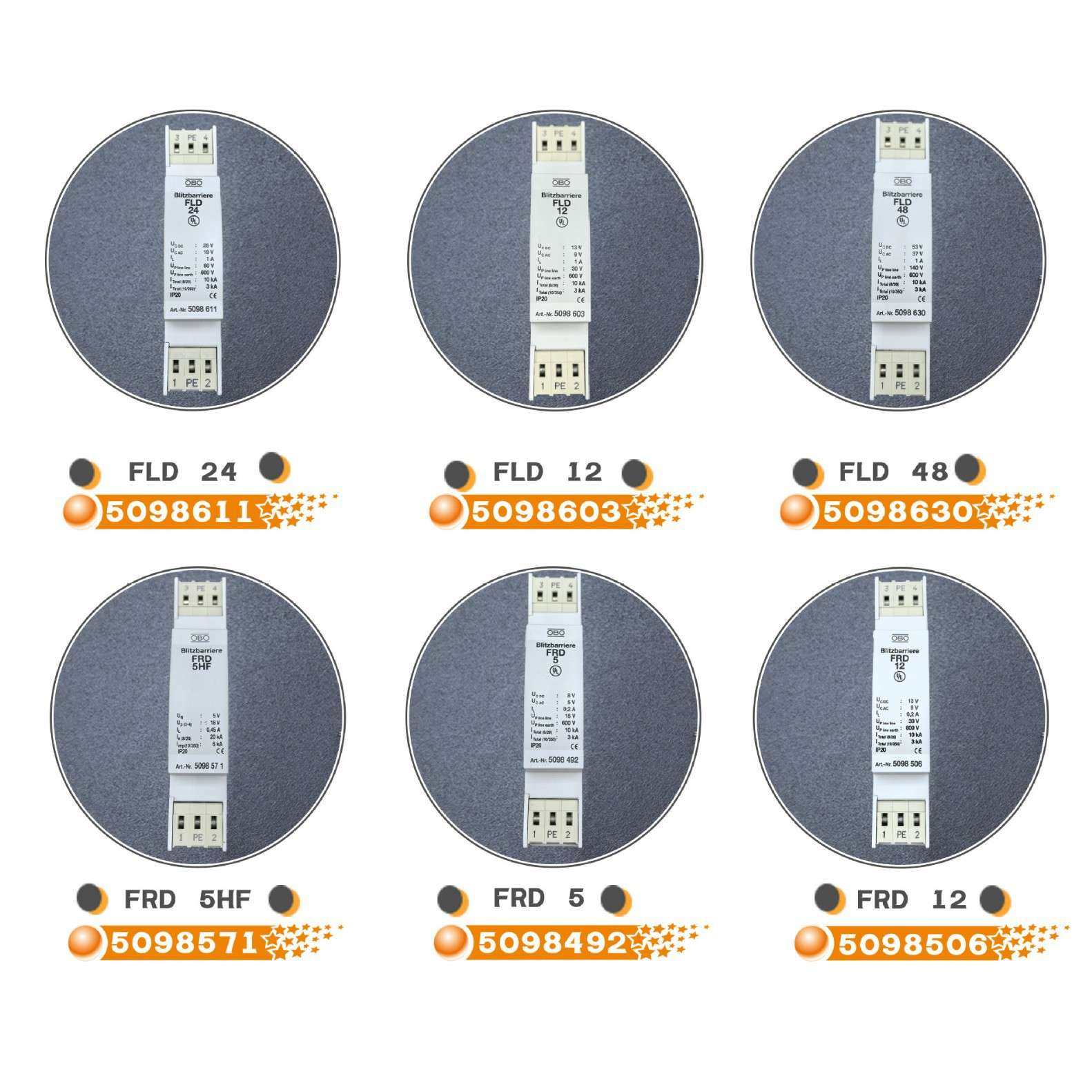 OBO电涌防雷器5098492 FRD 5原装低压避雷器SPD防雷浪涌保护器