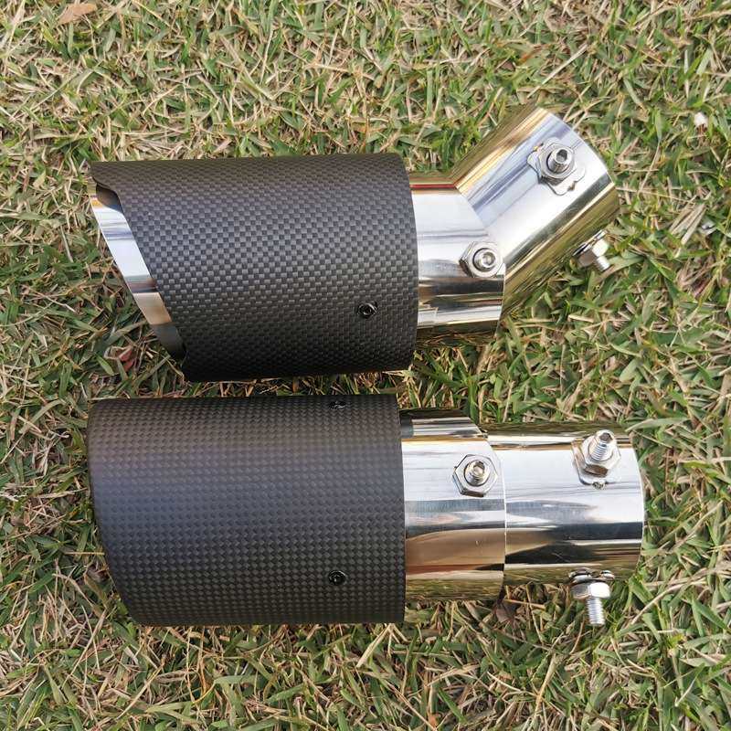 可调弧度通用汽车排气管装饰尾喉不锈钢碳纤维尾嘴烟筒套改装配件