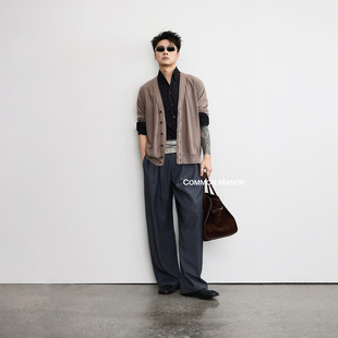 COM25AW【Paris 双层门襟结构】超细美利奴羊毛旋褶开衫