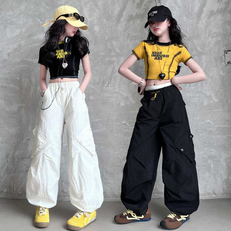 女童爵士舞服装套装儿童街舞潮服