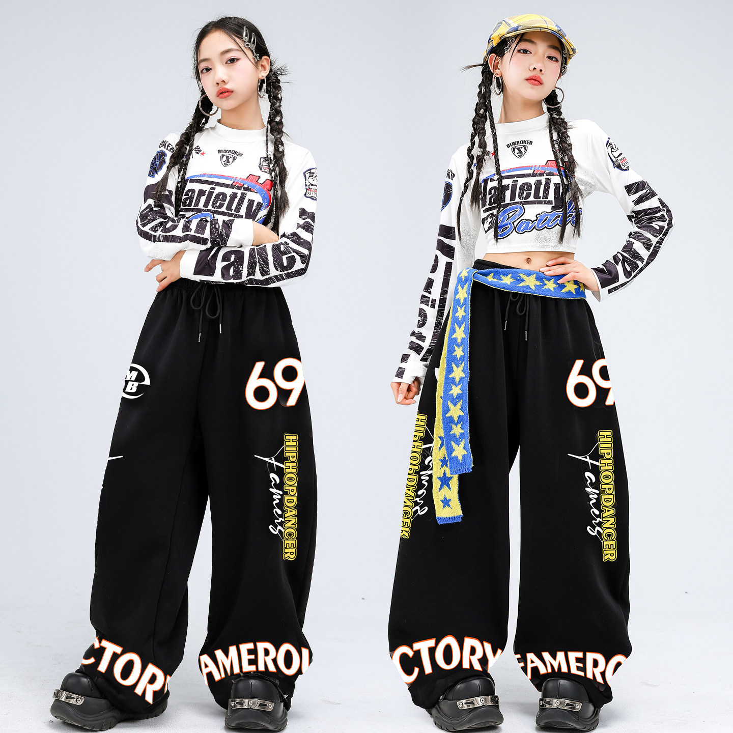 新款女童嘻哈街舞爵士走秀演出服