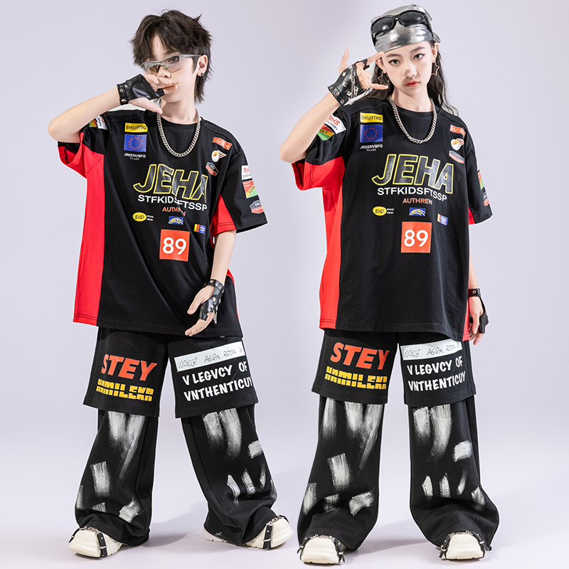 夏季儿童街舞服嘻哈架子鼓演出服