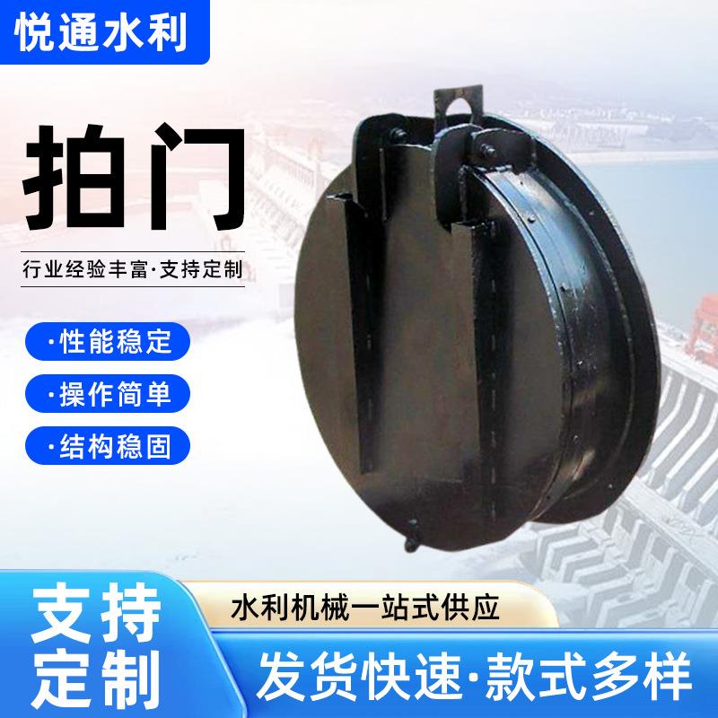 钢制拍门防倒灌铸铁拍门管道阀双开式钢制拍门侧开式玻璃钢拍门