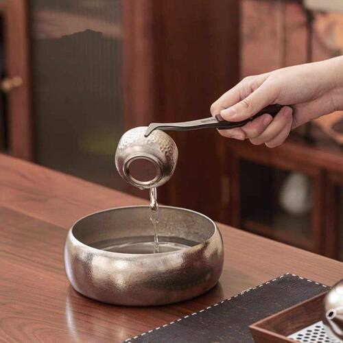 中式纯钛茶夹防滑茶杯夹茶具配件茶勺镊子茶道六君子高档泡茶夹子