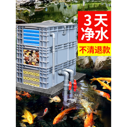 鱼缸过滤器制氧一体机净水循环三合一庭院鱼池养鱼滴流盒周转箱