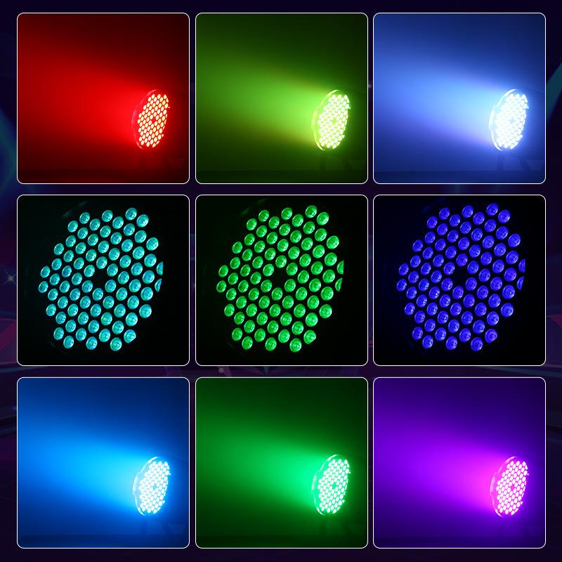 舞台灯光演72颗3W帕灯全一彩三合JW-72颗酒吧婚庆出声面控光灯led