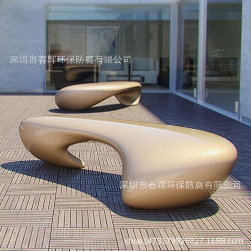 玻璃异形休息钢座椅商业街店坐凳酒学校ch5789户外广陈场园林景观