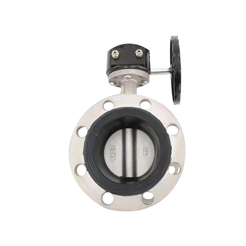 不锈钢法兰蝶阀D41X-16P 3手软密水761封涡轮法兰蝶阀 直通式动疏