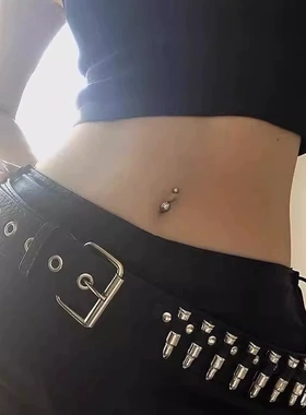 小众朋克哥特暗黑金属子弹牛仔裤潮流腰带亚文化y2k辣妹装饰皮带