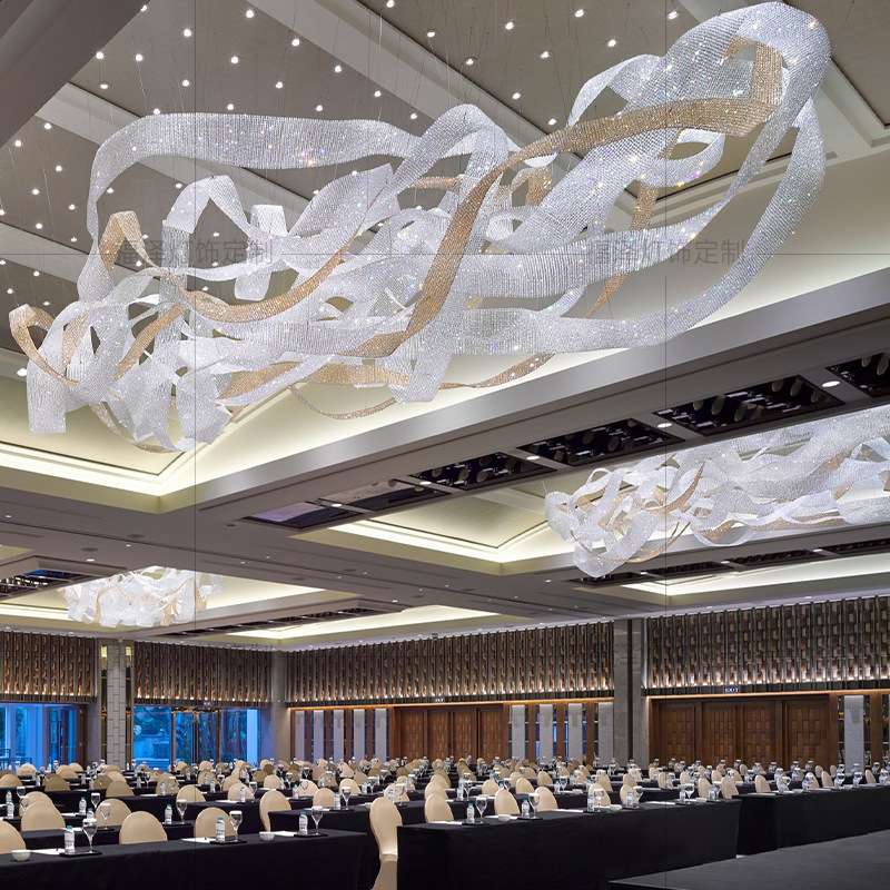 商场工程别墅酒店大堂飘带灯具售楼部沙盘造型灯艺术装饰吊灯