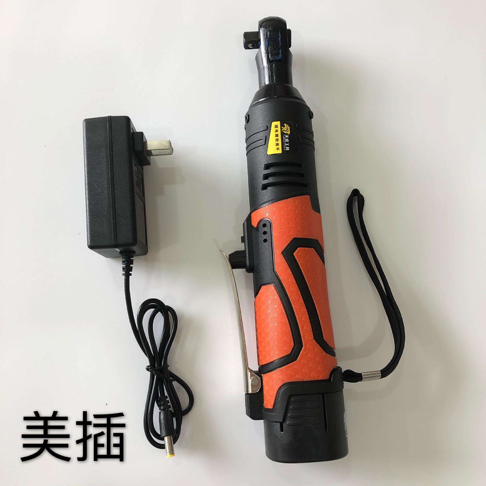 天虎90度直角角向电动充电棘轮扳手18V锂电桁架工具充电扳E18