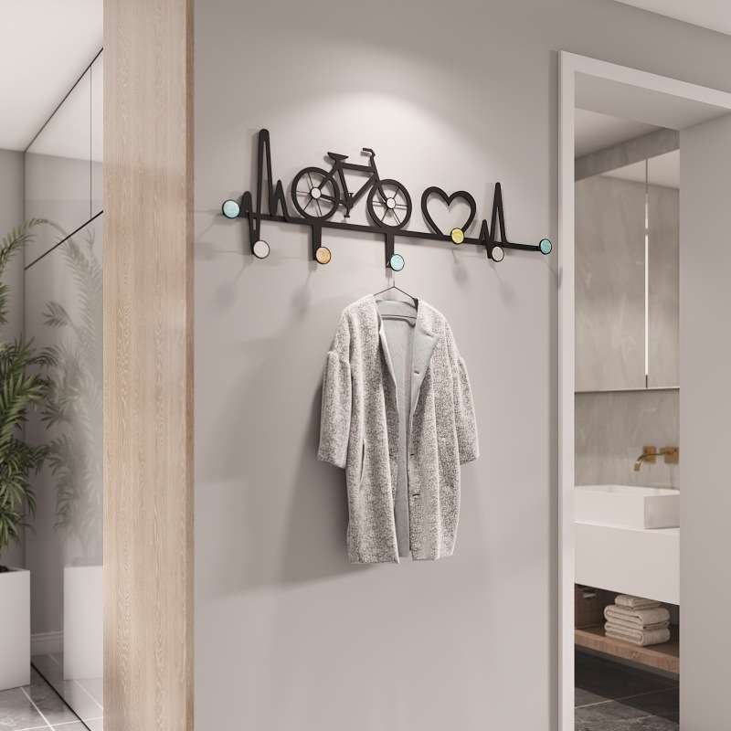 墙上免打孔挂钩衣帽间门后挂衣钩厨房粘钩北欧时尚风格浴室挂钩