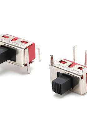 SS8-102M3手柄拨动开关 红色 双排五脚两档 滑动开关 正弯脚