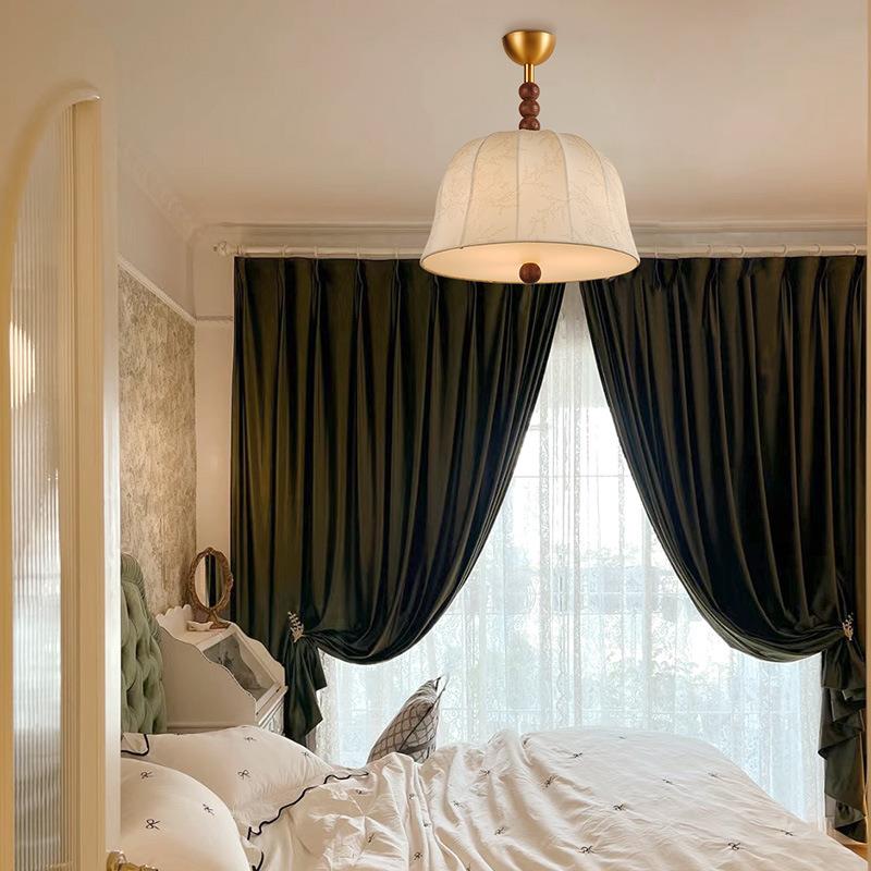 法式中古吸顶灯卧室主灯浪漫温馨南洋复古美式客厅书房灯布艺吊灯