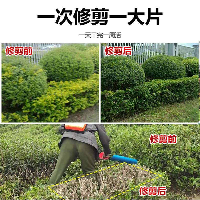 背负式单双刃茶树修剪机加长电动绿篱机充电式园林绿化篱笆修枝剪