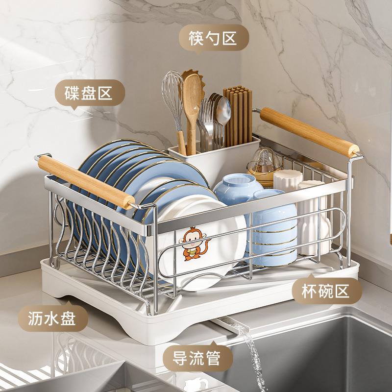 乐合不锈钢碗盘沥水架厨房置物架水槽放碗筷沥水篮家用碗碟收纳架