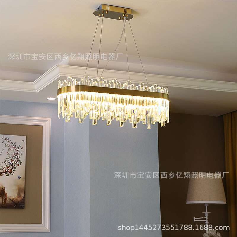 后现代简约轻奢水晶吊灯大气客厅大厅吊灯圆形港式设计师餐厅灯具