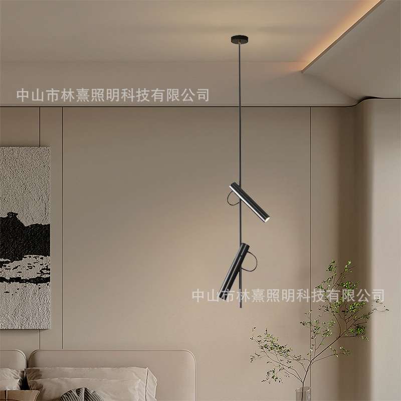 极简现代卧室设计师床头吊灯可调节创意客厅酒店样板房不锈钢灯具