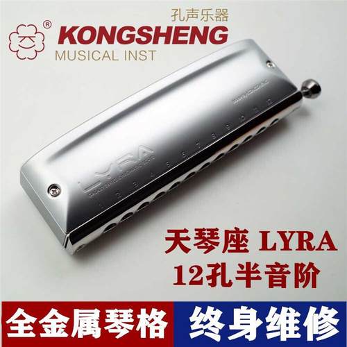 孔声天琴座半音阶口琴12孔48音金属琴格新手成人初学专业演奏乐器