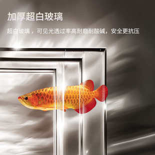 BESSN鱼缸客厅2024新款 落地超白生态鱼缸底滤水族箱家用龙鱼缸