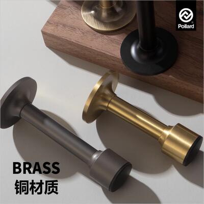 pollard博拉德 免打孔黄铜加长门挡防撞门顶卫生间防盗门门阻门碰