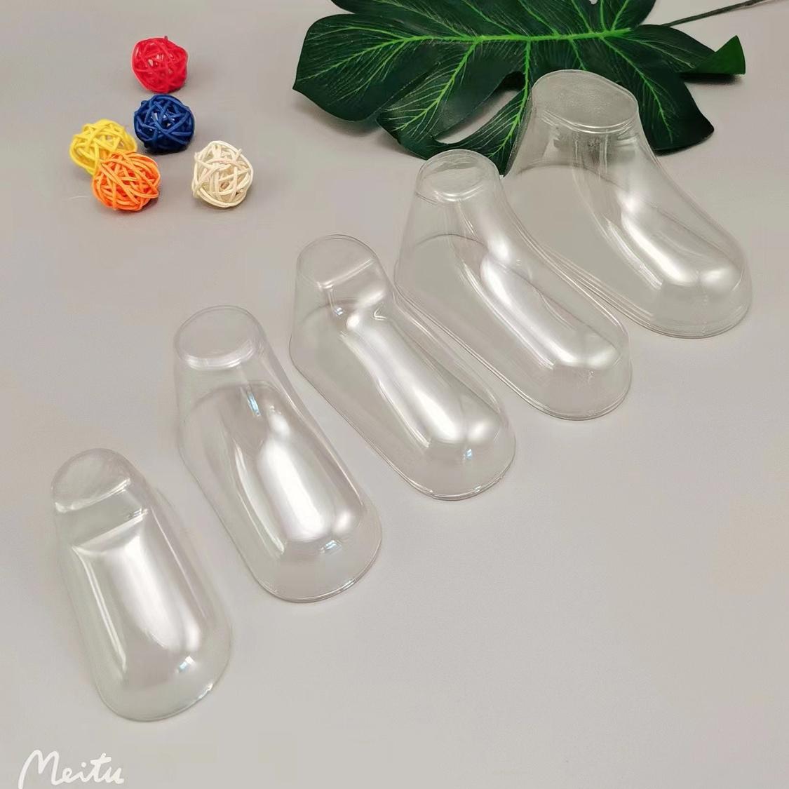 DIY材料宝宝婴儿钩针毛线袜鞋撑塑料透明定型PVC鞋模型脚模底垫