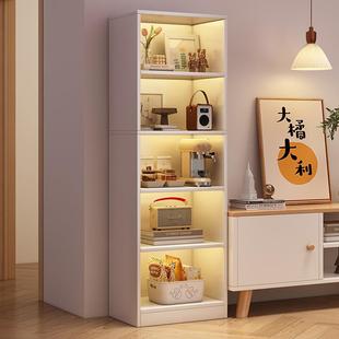 电视柜旁落地置物架室内简约电视书柜收纳柜子窄柜多层书架分层