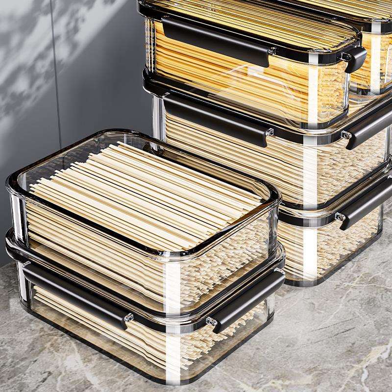 *密封罐挂面五谷杂粮盒罐明装收纳盒干货透意面物面条的长方形dg