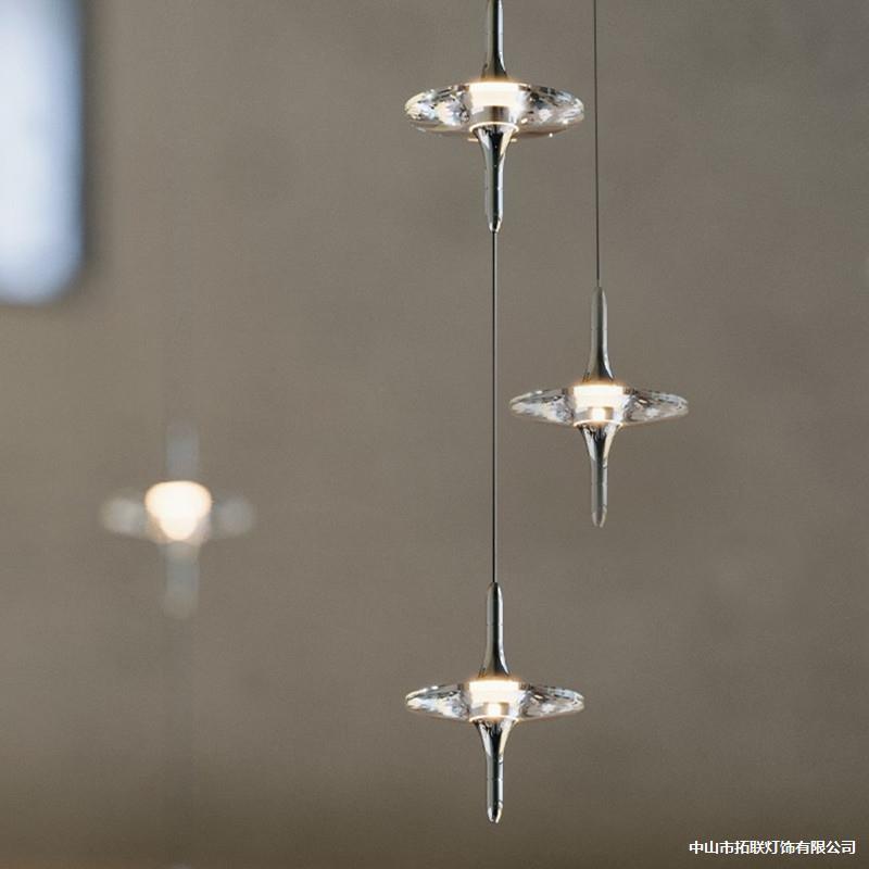 设计师款水晶小吊灯轻奢高级感走廊过道玄关床头氛围星星卧室吊灯