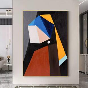 纯手绘油画带珍珠耳环少女世界名画客厅玄关装饰画卧室手工画成品