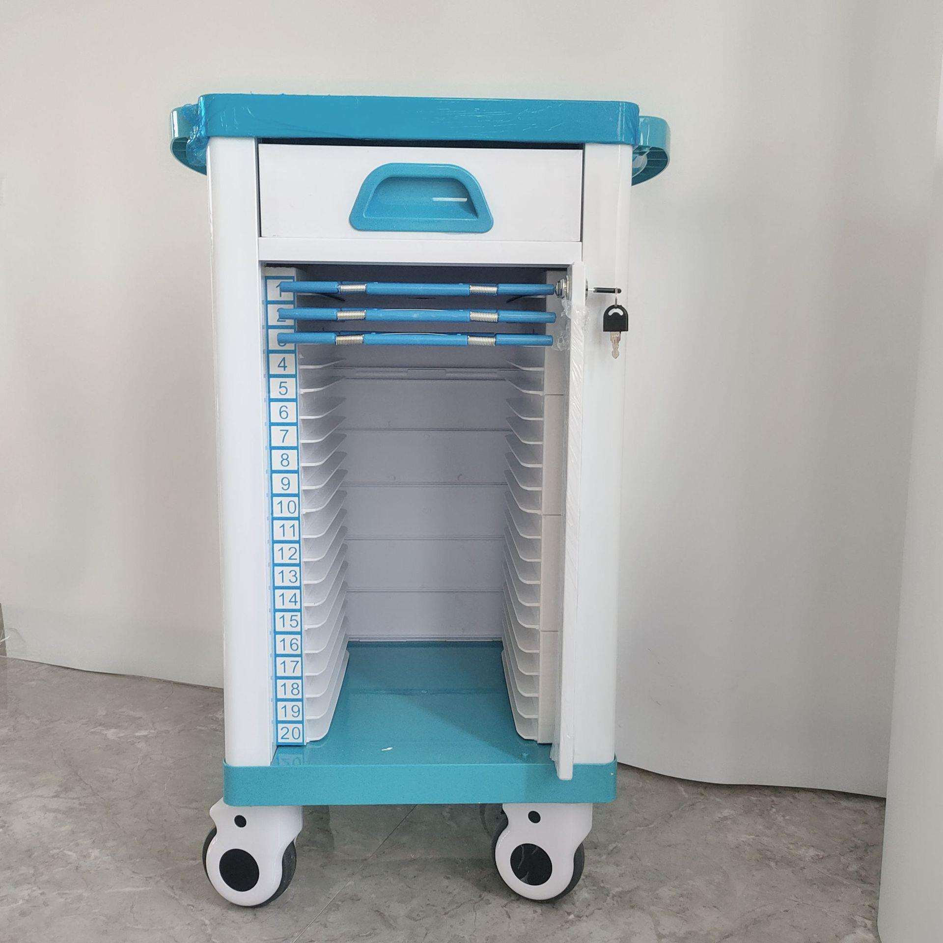 ABS病历车不锈钢病历夹推车加厚病历柜塑料病例柜病历本收纳