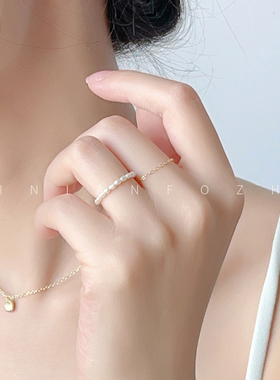 极速网红新品超纤细闪耀可水洗洗澡不取温柔美国14ZK包金戒指