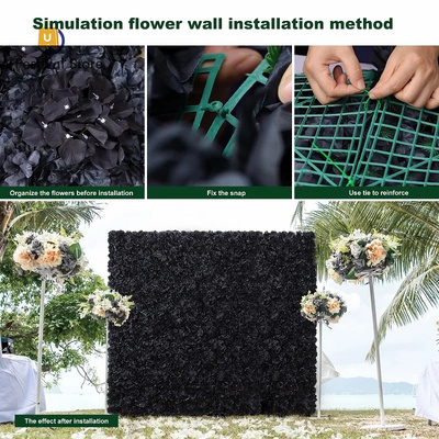极速Halloweenh 6PCS Artificial Flowers Wall 3D Panel Flower