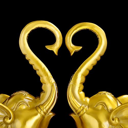 极速铜大象摆件 吉祥爱心吸x水象一对家居玄关电视酒柜办公室开业