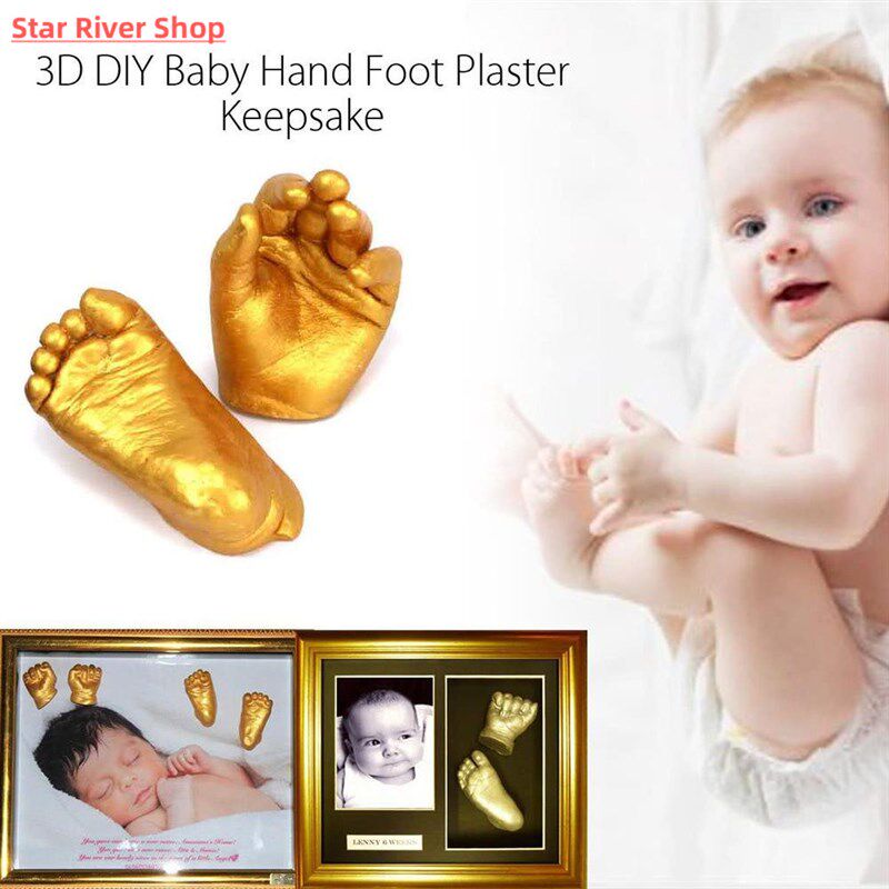 极速Diy Plaster Mold 3d Havnd Foot Print Mold For Baby Souve