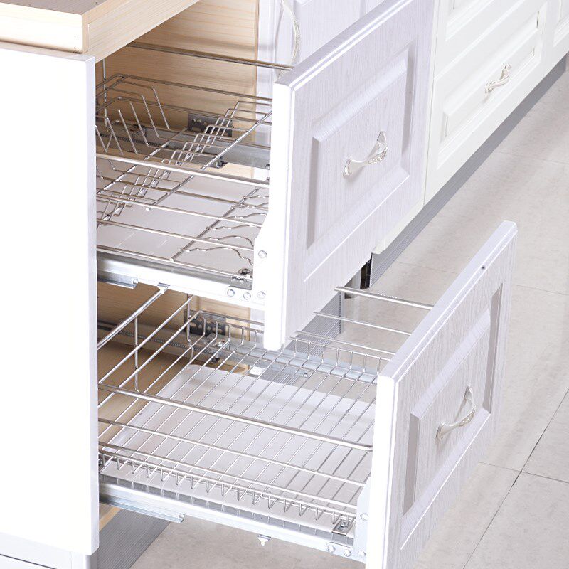 极速拉篮SUS304m抽屉式厨房橱柜不锈钢550柜体小拉篮碗架碗篮架蔬,家装主材,拉篮,淘宝优惠券,粉丝福利购,淘宝优惠卷