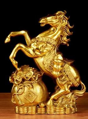 极速铜马招财摆件马到成功铜工艺礼品摆饰生O肖马办公室客厅酒柜