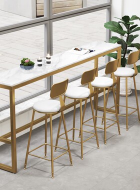 极速Nordic bar table set marble golden iron bar chairY decor