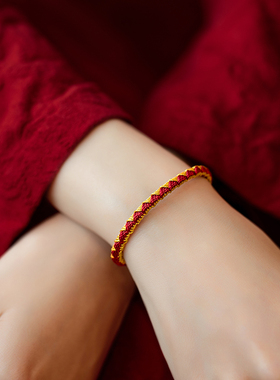 极速网红新品九乘迦叶金刚结平安本命年红绳O手链女手工编织手绳