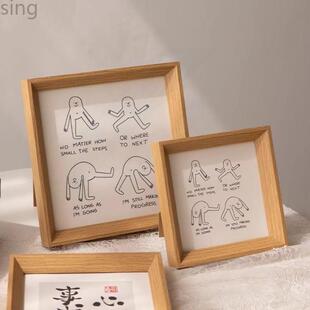 木质创意相框摆台立体创意摆件字画画框6781012寸正方形裱框25x25