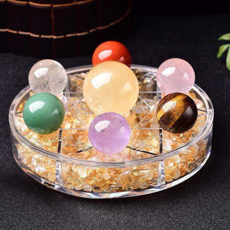 天然水晶球七星阵摆件黄色方解石圆球家居客厅办公桌面摆设,鲜花速递/花卉仿真/绿植园艺,割草机/草坪机,淘宝优惠券,粉丝福利购,淘宝优惠卷