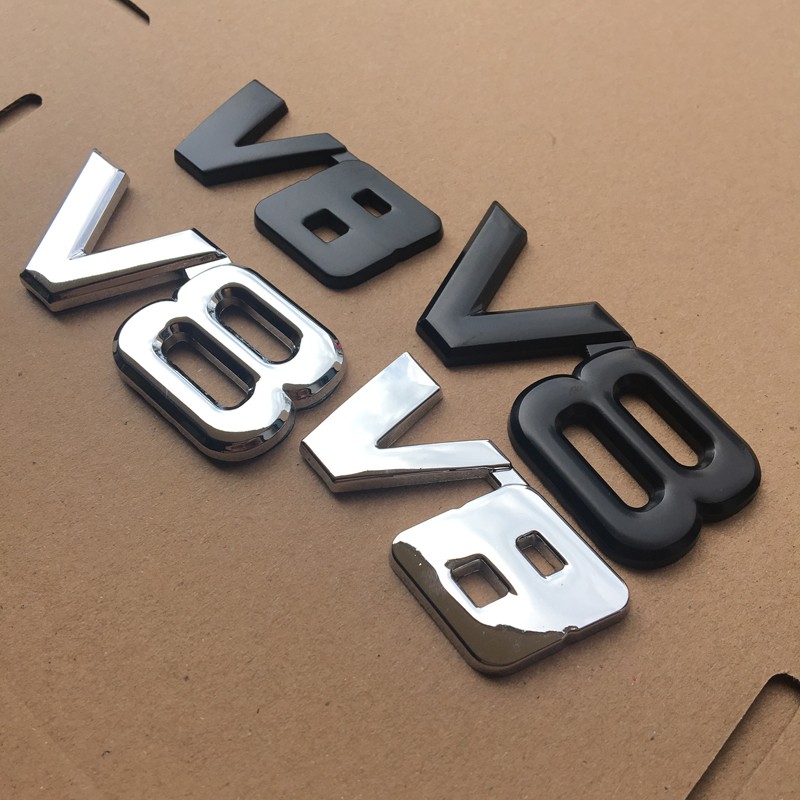 汽车个性v8 v6标志车贴发动机贴标大排量车标侧标改装尾标金属标