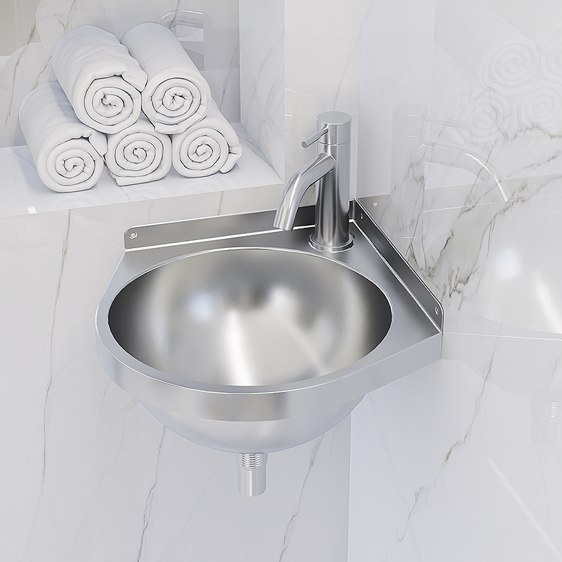 不锈钢迷你壁挂三角盆卫生间家用小户型移动厕所房车洗手盆洗脸盆